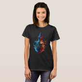 Electric Guitar Flames Guitarist Musician Retro Gu Tシャツ (正面フル)