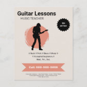 Electric Guitar Lessons Flyer チラシ (正面)