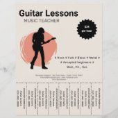 Electric Guitar Lessons Tear Off Strips Flyer チラシ (正面)