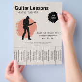 Electric Guitar Lessons Tear Off Strips Flyer チラシ (手)