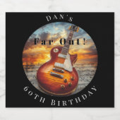 Electric Guitar Ocean Sunset ビールラベル (シングルラベル)