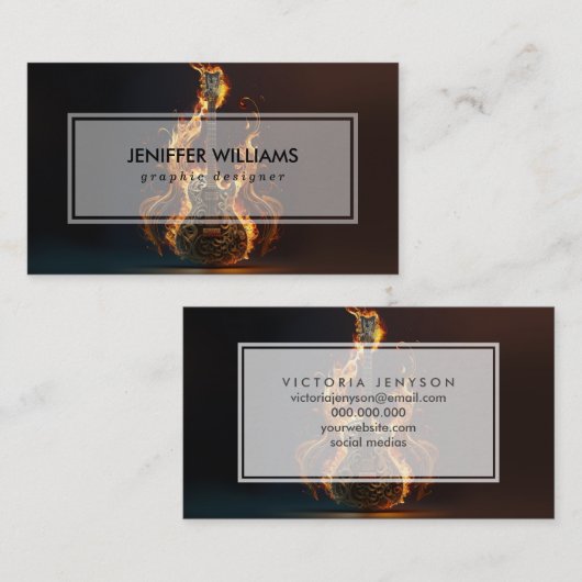 Electric guitar on fire                            名刺 (正面/裏面)