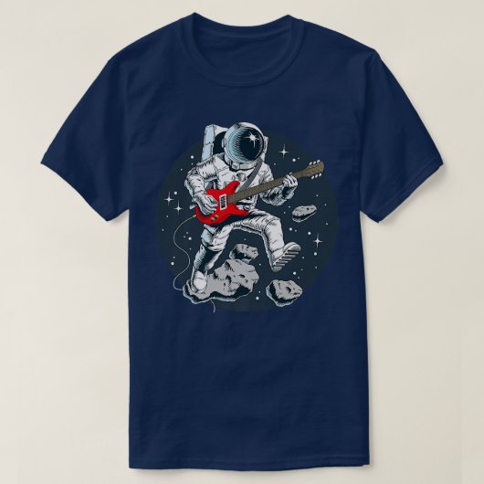 Electric Guitar Player Guitarist Rock Spaceman Ast Tシャツ (デザイン正面)