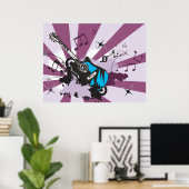 Electric Guitar Pop Art Music Rock Grunge ポスター (ホームオフィス)