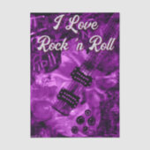 Electric Guitar Purple Black Rock n Roll Decoupage 薄葉紙 (正面)