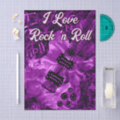 Electric Guitar Purple Black Rock n Roll Decoupage 薄葉紙 (クラフト)
