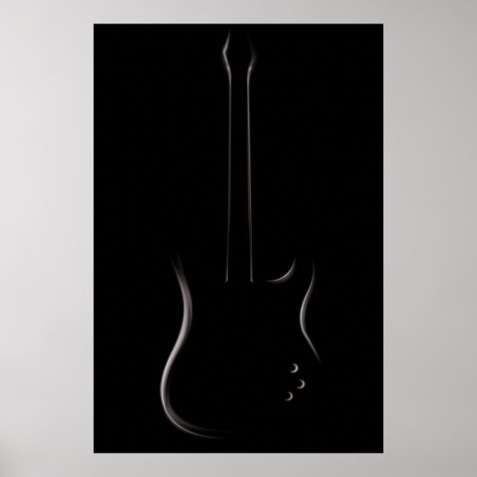 Electric Guitar Silhouette ポスター (正面)