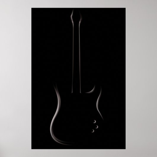 Electric Guitar Silhouette ポスター (正面)