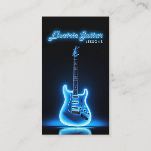 Electric Guitar Teacher QR Code & Social Media 名刺 (正面)