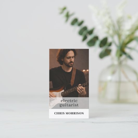 Electric Guitarist Musician QR Code Photo 名刺 (スタンド正面)