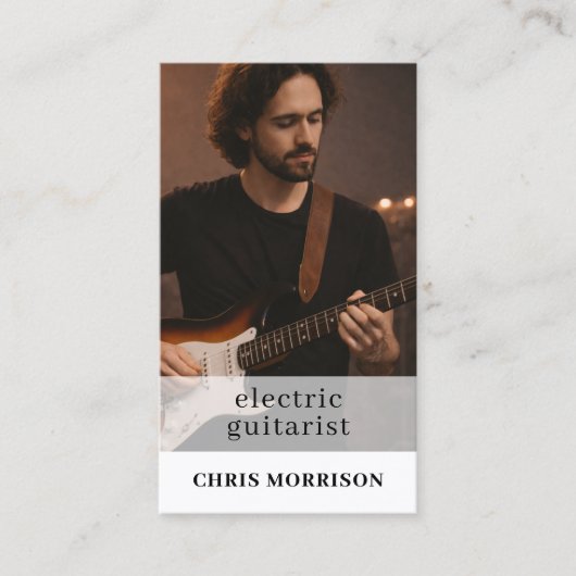 Electric Guitarist Musician QR Code Photo 名刺 (正面)