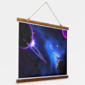 Electric Horizon – Modern Neon Abstract Glitch Art 吊り下げ型タペストリー (傾斜あり)