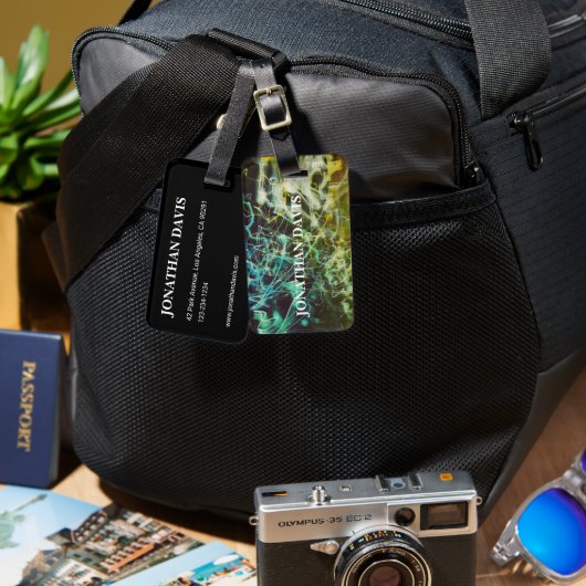 Electric Light Lines Gradient Abstract. ラゲッジタグ (正面&裏面)