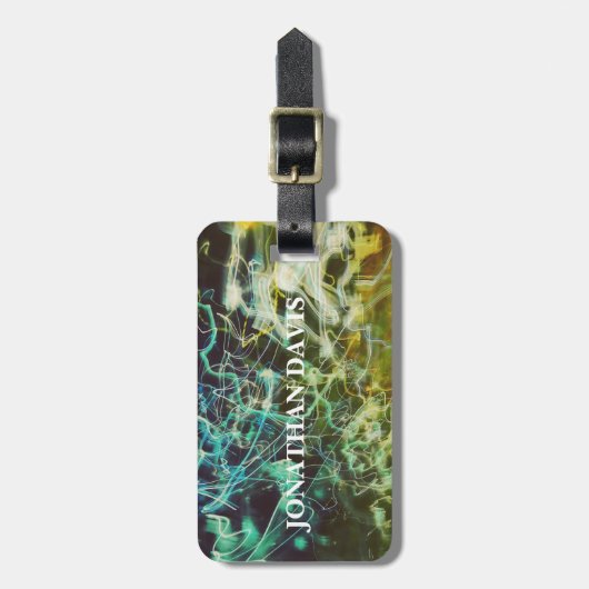 Electric Light Lines Gradient Abstract. ラゲッジタグ (正面縦)