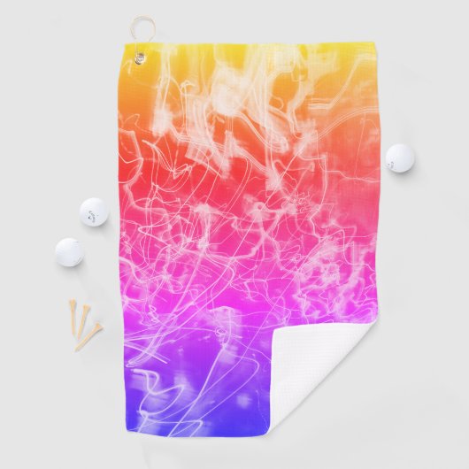 Electric Light Lines Gradient Abstract Modern. ゴルフタオル (インサイチュ)
