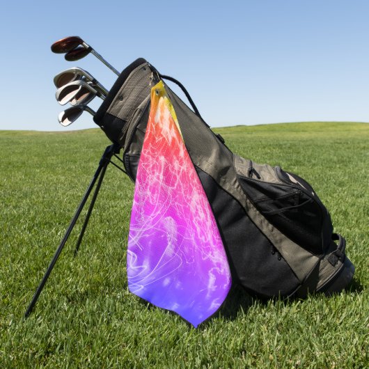 Electric Light Lines Gradient Abstract Modern. ゴルフタオル (グリーン)