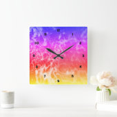 Electric Light Lines Gradient Abstract Modern. スクエア壁時計 (ホーム)
