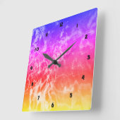 Electric Light Lines Gradient Abstract Modern. スクエア壁時計 (傾斜)