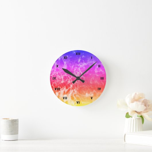 Electric Light Lines Gradient Abstract Modern. ラウンド壁時計 (ホーム)