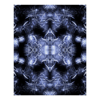 Electric Lightning Mandala Fractal Art ポスター