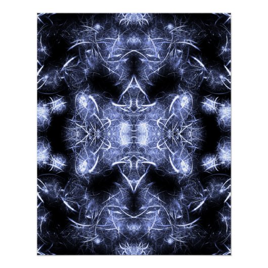 Electric Lightning Mandala Fractal Art ポスター (正面)