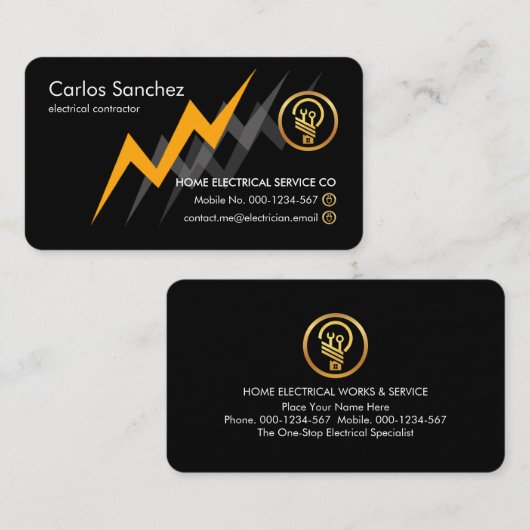 Electric Lightning Powers Electrician 名刺 (正面/裏面)