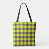 Electric Lime and Livid Brown Plaid トートバッグ (裏面)