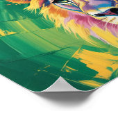 Electric Mane Lion - Neon Dreams Wildlife Art ポスター (角)