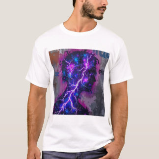 Electric Mind – Neon Energy Silhouette Art Tシャツ