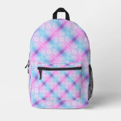 Electric Neon Pink Blue Pastel Trans Pride Plaid プリントバックパック (正面)