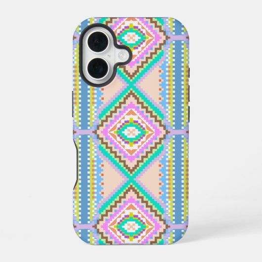 Electric Pastel Dream Kaleidoscope iPhone 16ケース (裏面)