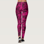 Electric Pink & Black Abstract Marble レギンス (裏面)