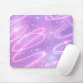 Electric pink neon scribbles AI art  マウスパッド (マウス)