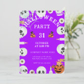 Electric Purple Classic Halloween Office Party 招待状 (スタンド正面)