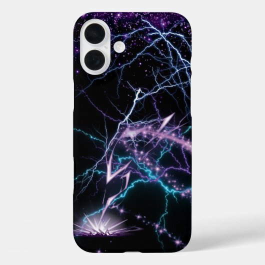 Electric Purple Lightning Storm Phone Case - Cosmi Case-Mate iPhoneケース (裏面)