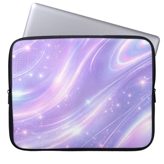 Electric purple neon patterns AI art  ラップトップスリーブ (正面)