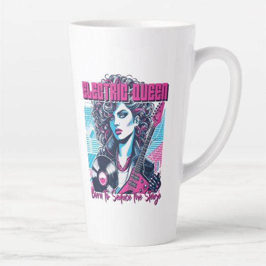 Electric Queen - ステージを魅了するために生まれた カフェラテマグ (右)