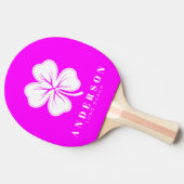 Electric Retro Pink 四つ葉のクローバー 名入れ 卓球ラケット (横)