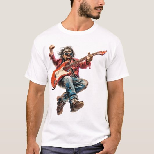 Electric Rockstar Guitarist Tシャツ (正面)