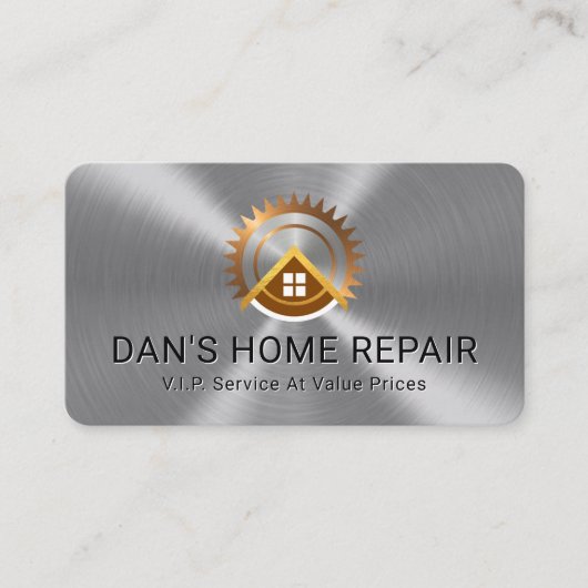 Electric Saw Rooftop On Silver Metallic Layer 名刺 (正面)