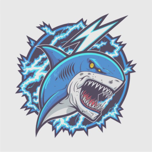 electric shark シール (正面)
