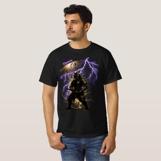Electric Shogun – Golden Voltage Samurai Tシャツ (正面フル)