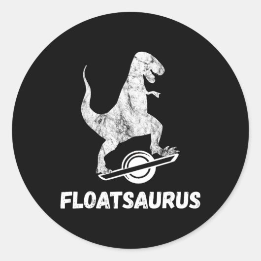 Electric Skateboard Float T-rex Saurus One Wheel V ラウンドシール (正面)