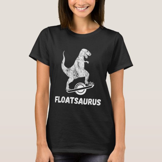 Electric Skateboard Float T-rex Saurus One Wheel V Tシャツ (正面)