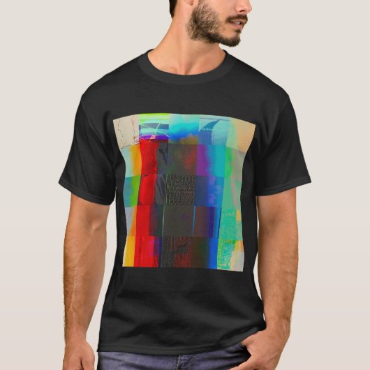 Electric Starlight Glitch デジタルアート Tシャツ (正面)