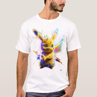 Electric Surge ピカチュウ - ハイパーリアリスティック ネオンサンダー Tシャツ