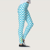 Electric Tide: Blue & White Chevron Leggings レギンス (右)
