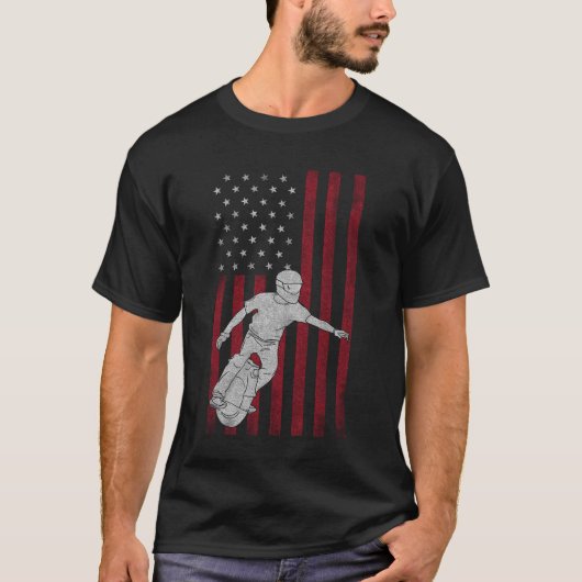 Electric Unicycle - Euc アメリカ国旗 Tシャツ (正面)