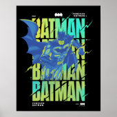Electric Up Batman Running Through Typography ポスター (正面)
