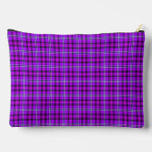 Electric Violet and Fuchsia Plaid Purple Pink アクセサリーポーチ (裏面)